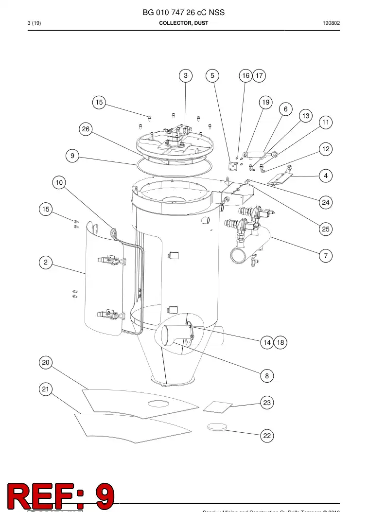 BG00458773a BG 004 587 73a Band, Seal - Sandvik Technical Drawing