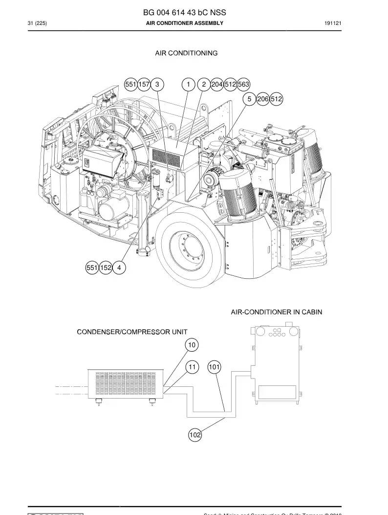 BG00461443b BG 004 614 43b Air Conditioner Assembly - Sandvik Technical Drawing