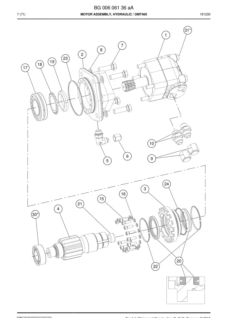 BG00462539a BG 004 625 39a Bearing, Roller - Sandvik Technical Drawing