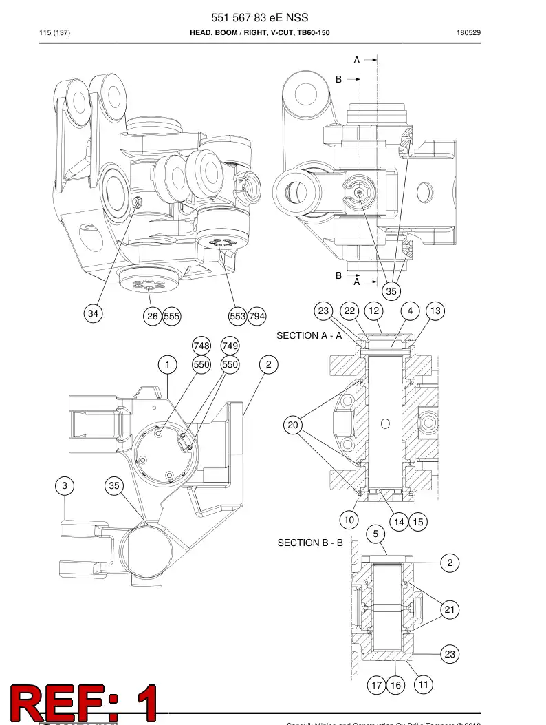 BG00462838a BG 004 628 38a Frame - Sandvik Technical Drawing
