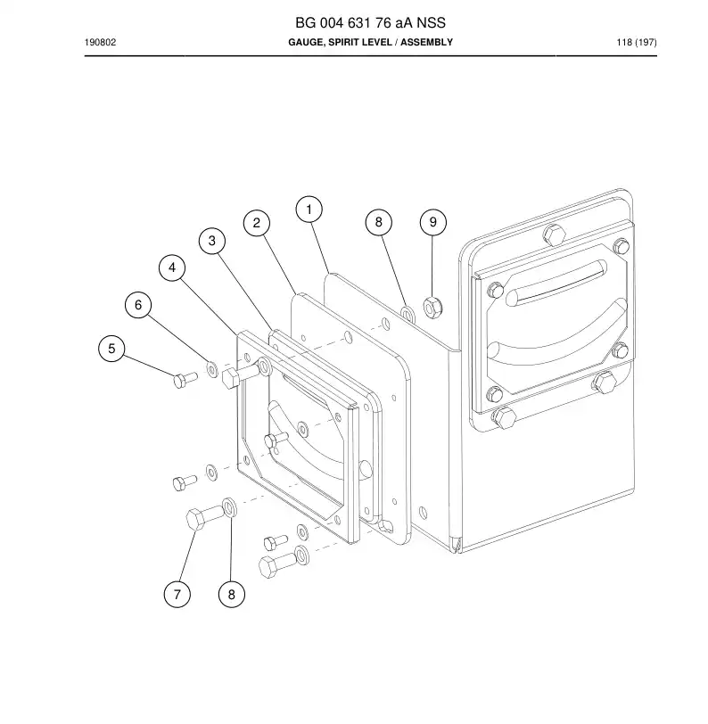 BG00463176a BG 004 631 76a Gauge, Spirit Level - Sandvik Technical Drawing