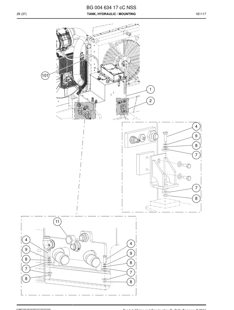BG00463417c BG 004 634 17c Tank, Hydraulic - Sandvik Technical Drawing
