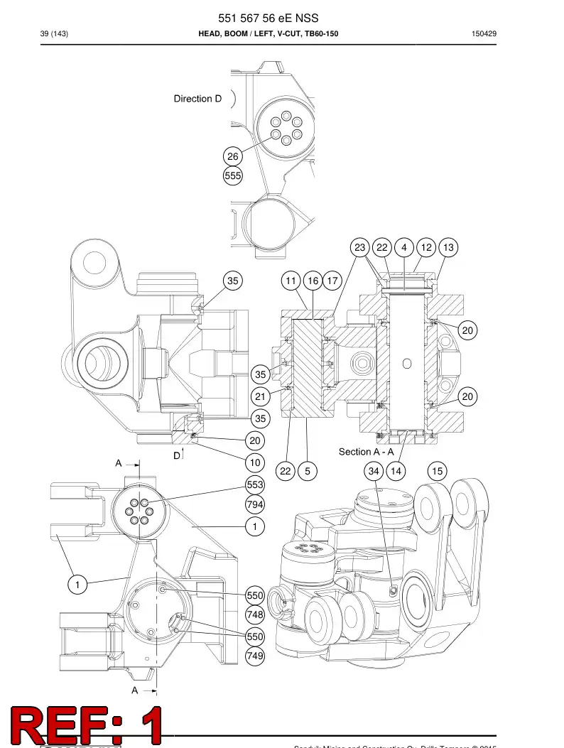 BG00463482a BG 004 634 82a Frame - Sandvik Technical Drawing