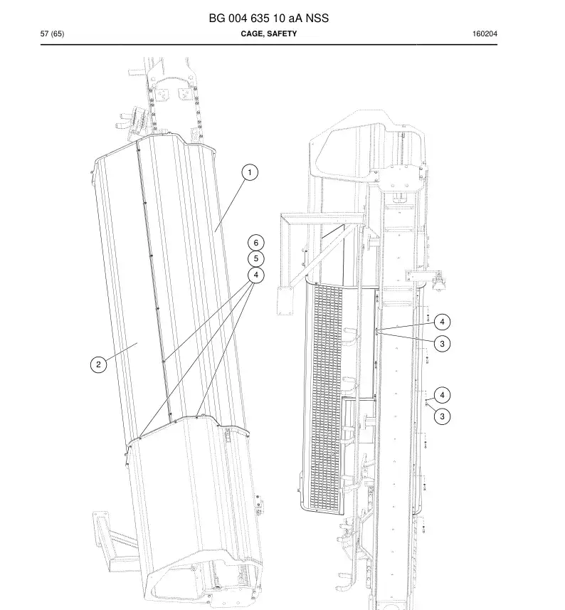 BG00463510a BG 004 635 10a Cage, Safety - Sandvik Technical Drawing