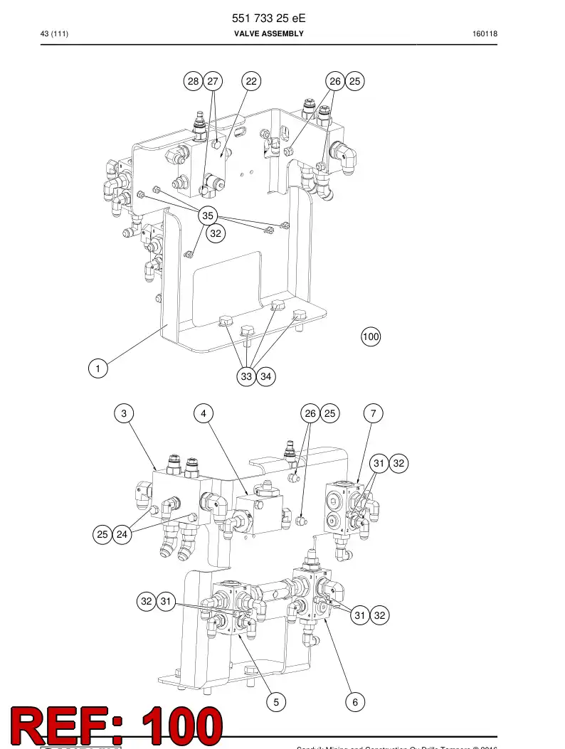 BG00463828a BG 004 638 28a Hose Set - Sandvik Technical Drawing