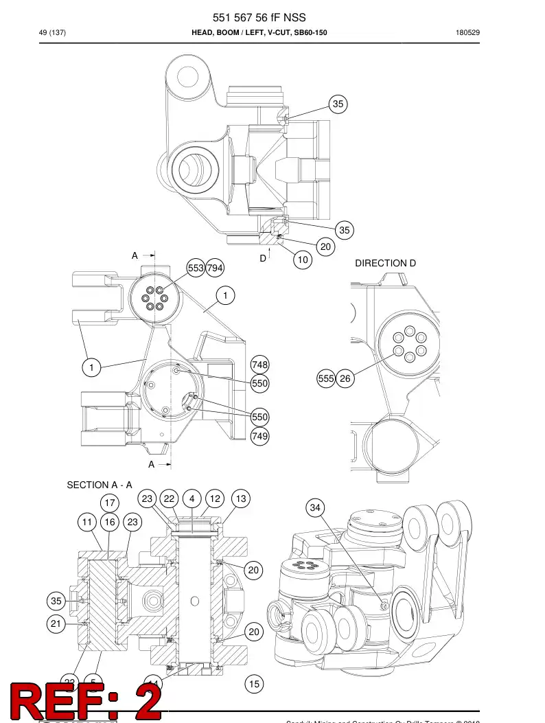 BG00464871a BG 004 648 71a Swing Piece - Sandvik Technical Drawing