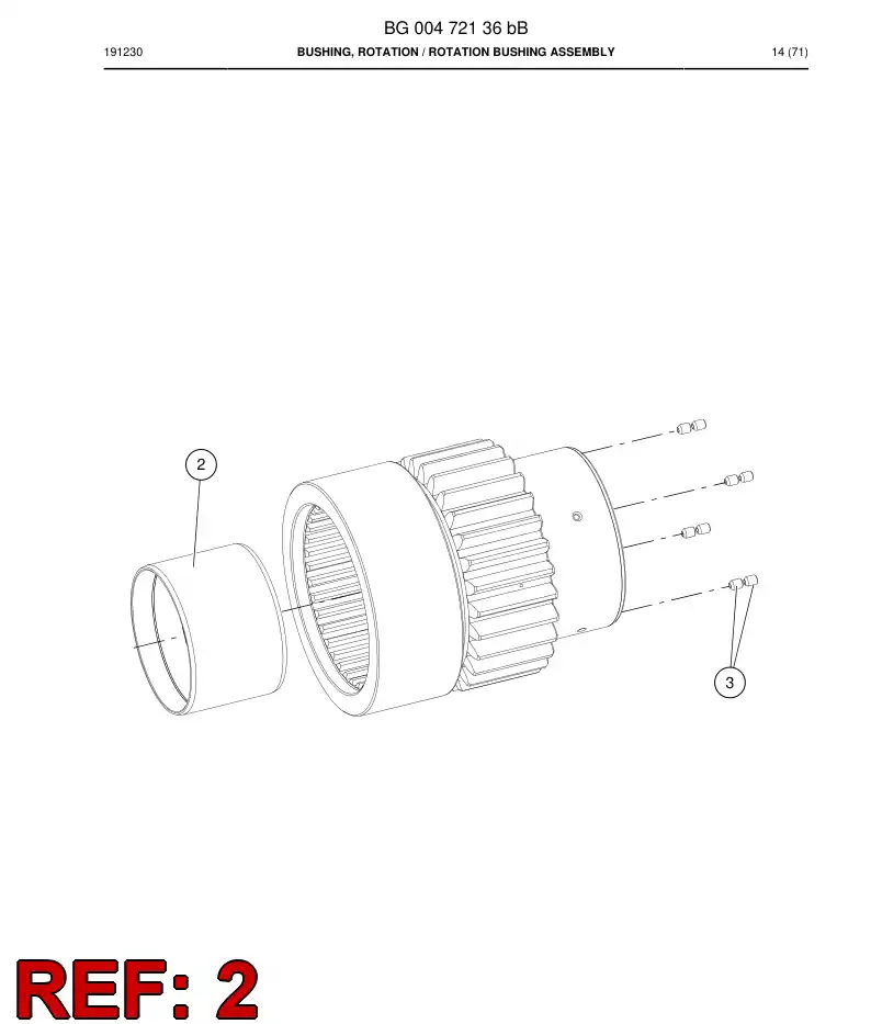 BG00465493b BG 004 654 93b Bushing, Bearing - Sandvik Technical Drawing