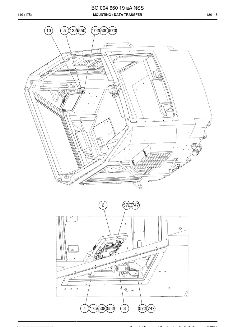 BG00466019a BG 004 660 19a MONTAGEM - Sandvik Technical Drawing