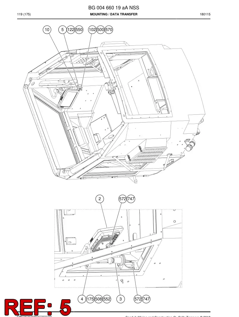 BG00468683a BG 004 686 83a Plate, Mounting - Sandvik Technical Drawing