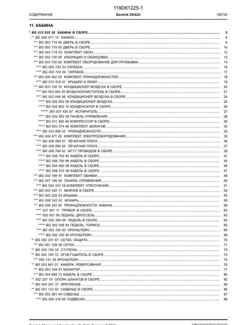 BG00469008b BG 004 690 08b Cable Assembly - Sandvik Technical Drawing
