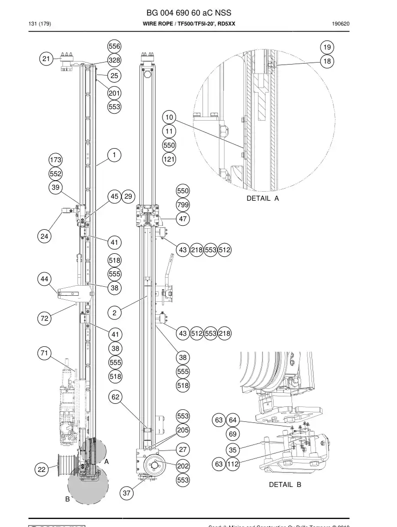 BG00469060a BG 004 690 60a Wire Rope - Sandvik Technical Drawing