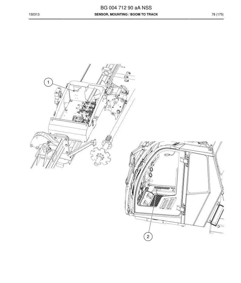 BG00471290a BG 004 712 90a Sensor, mounting - Sandvik Technical Drawing