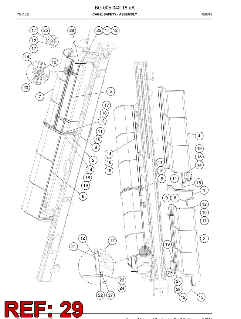 BG00471802a BG 004 718 02a Cable Assembly - Sandvik Technical Drawing