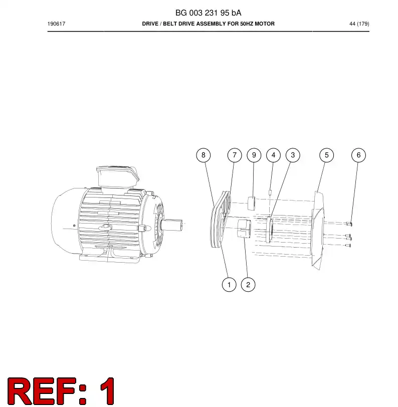 BG00472961a BG 004 729 61a Pulley, V Belt - Sandvik Technical Drawing