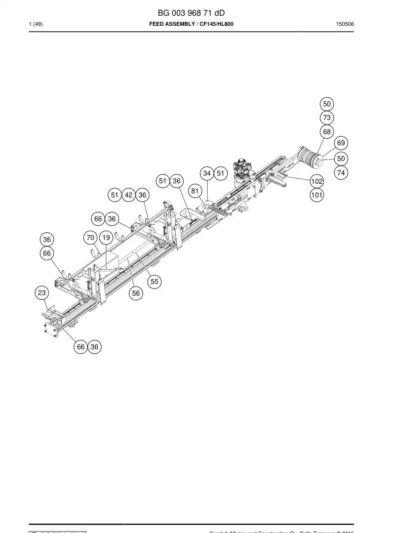 BG00474557b BG 004 745 57b Support - Sandvik Technical Drawing