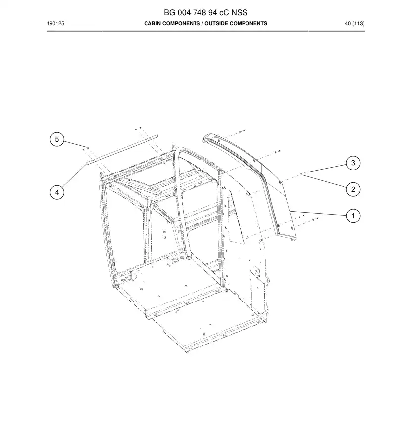 BG00474894c BG 004 748 94c Cabin Components - Sandvik Technical Drawing