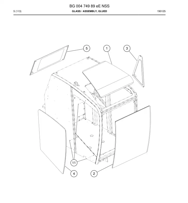 BG00474989e BG 004 749 89e Glass - Sandvik Technical Drawing