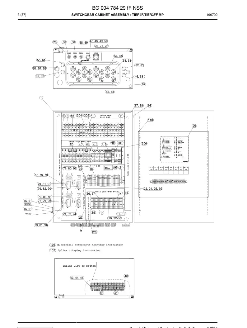 BG00478429f BG 004 784 29f Switchgear Cabinet Assembly - Sandvik Technical Drawing