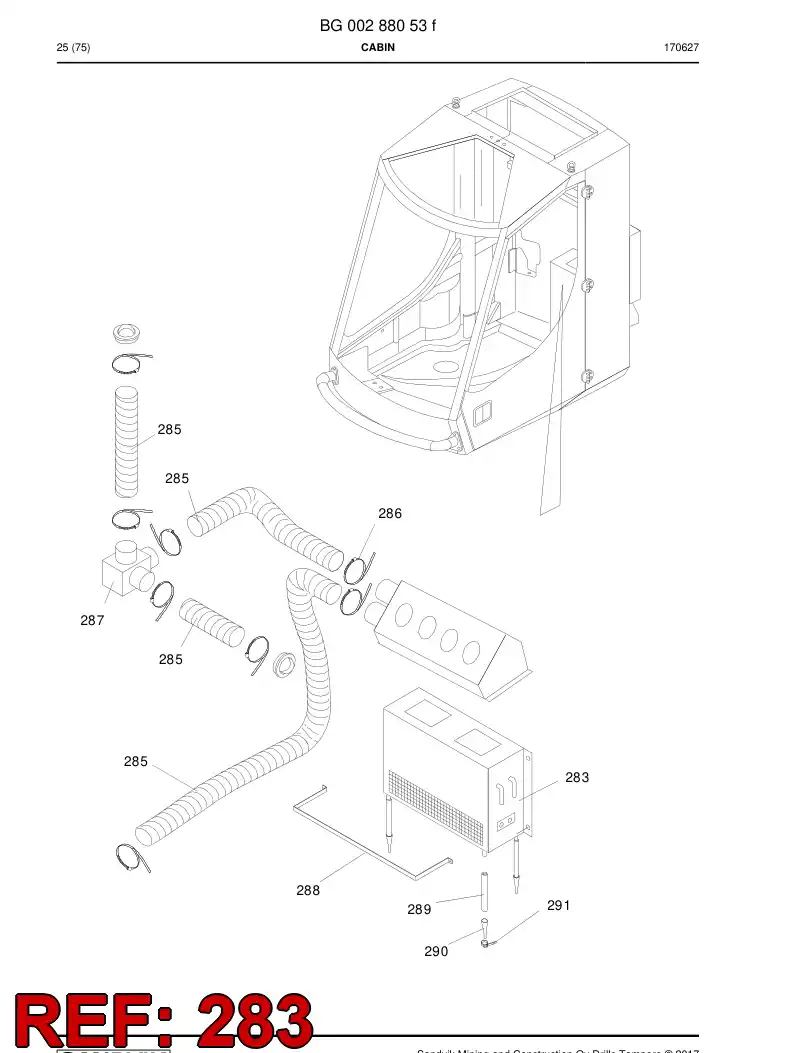 BG00479438c BG 004 794 38c Air conditioner - Sandvik Technical Drawing