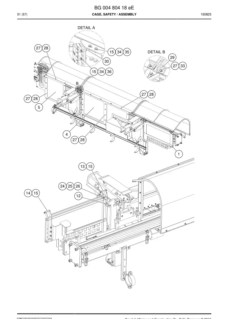 BG00480418e BG 004 804 18e Cage, Safety - Sandvik Technical Drawing