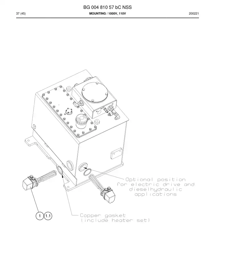 BG00481057b BG 004 810 57b Mounting - Sandvik Technical Drawing