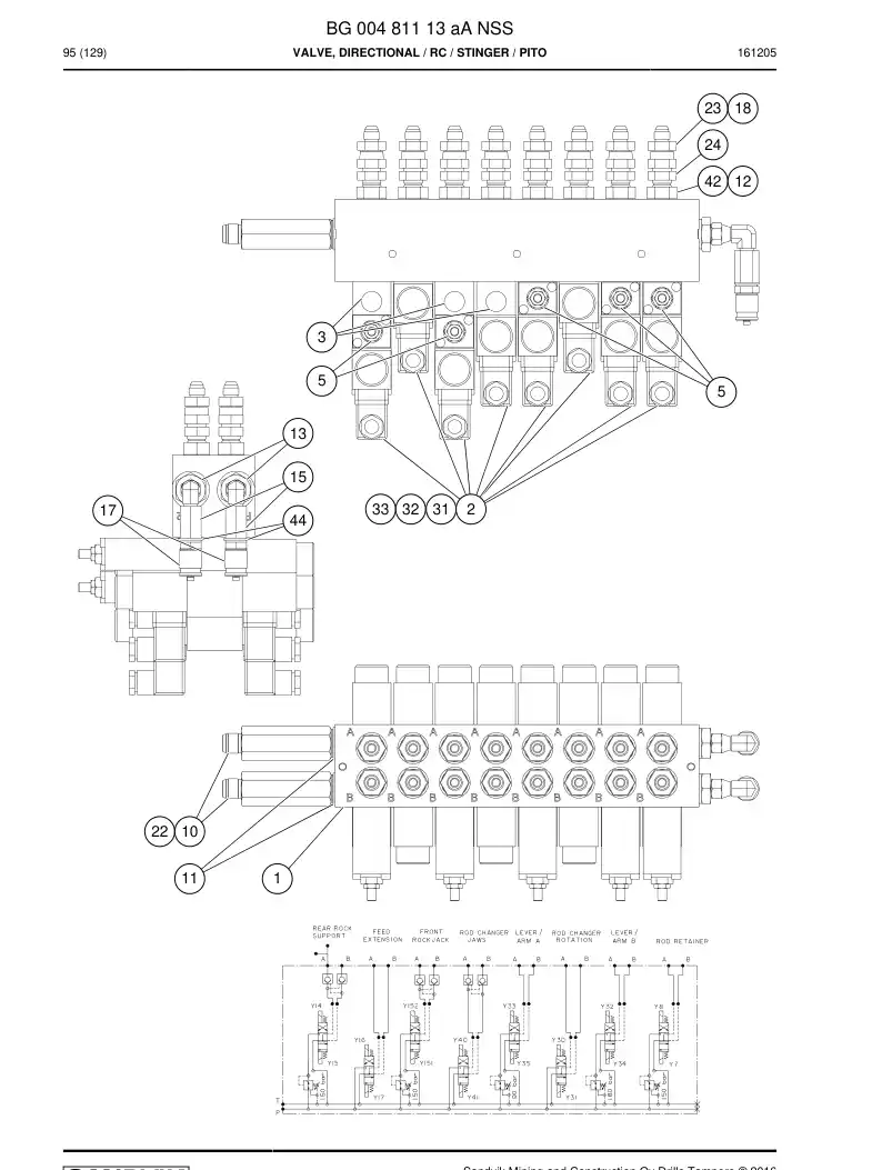BG00481113a BG 004 811 13a Valve, Directional - Sandvik Technical Drawing