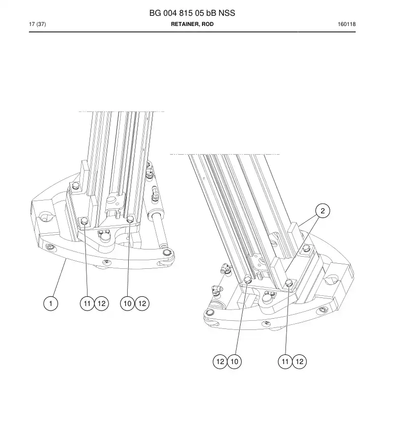 BG00481505b BG 004 815 05b Retainer, Rod - Sandvik Technical Drawing