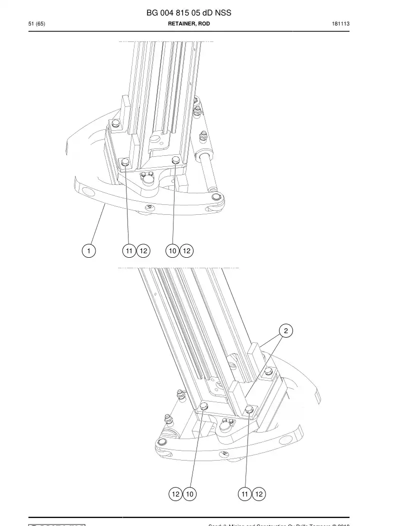 BG00481505d BG 004 815 05d Retainer, Rod - Sandvik Technical Drawing