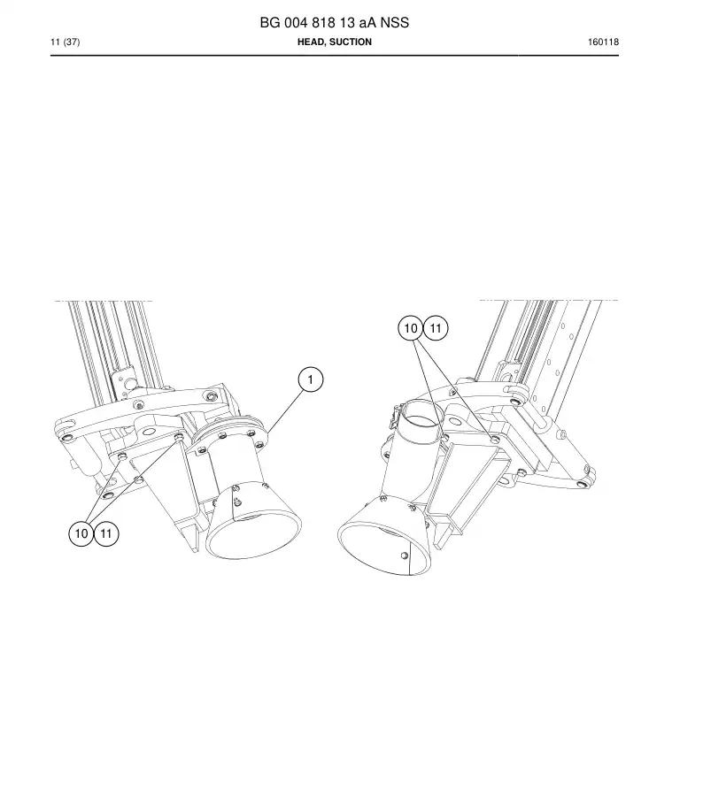 BG00481813a BG 004 818 13a Head, Suction - Sandvik Technical Drawing