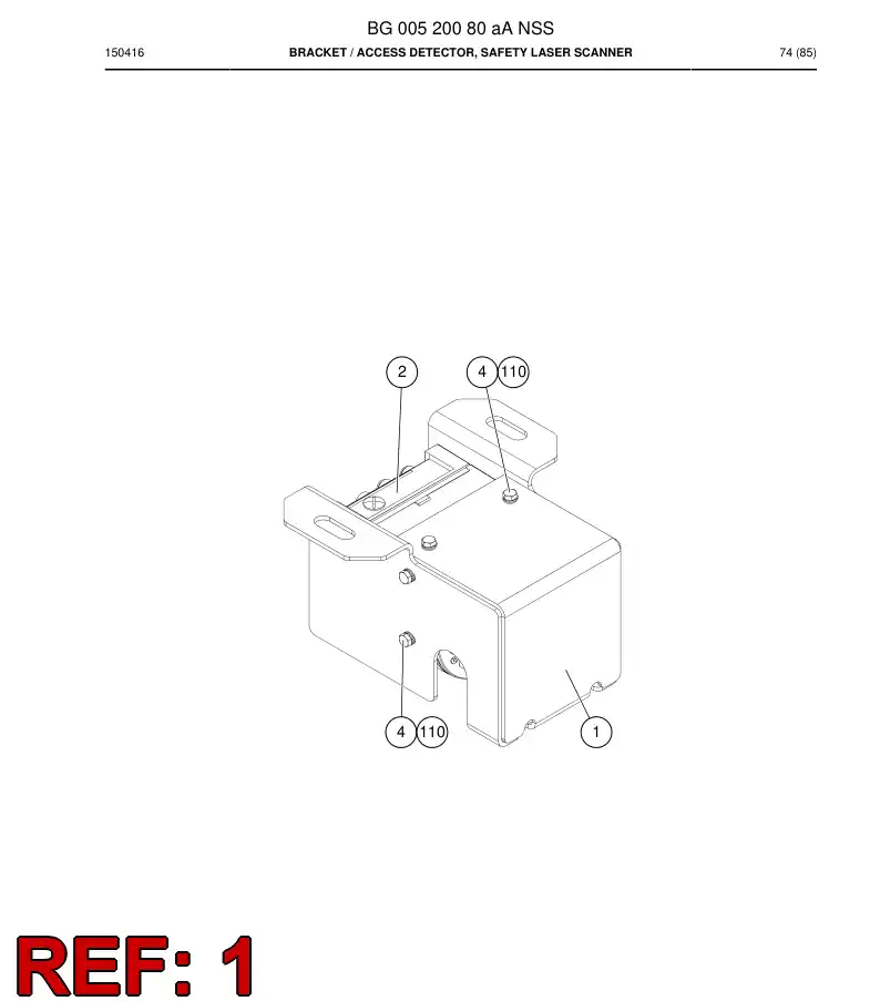 BG00481833a BG 004 818 33a Bracket - Sandvik Technical Drawing