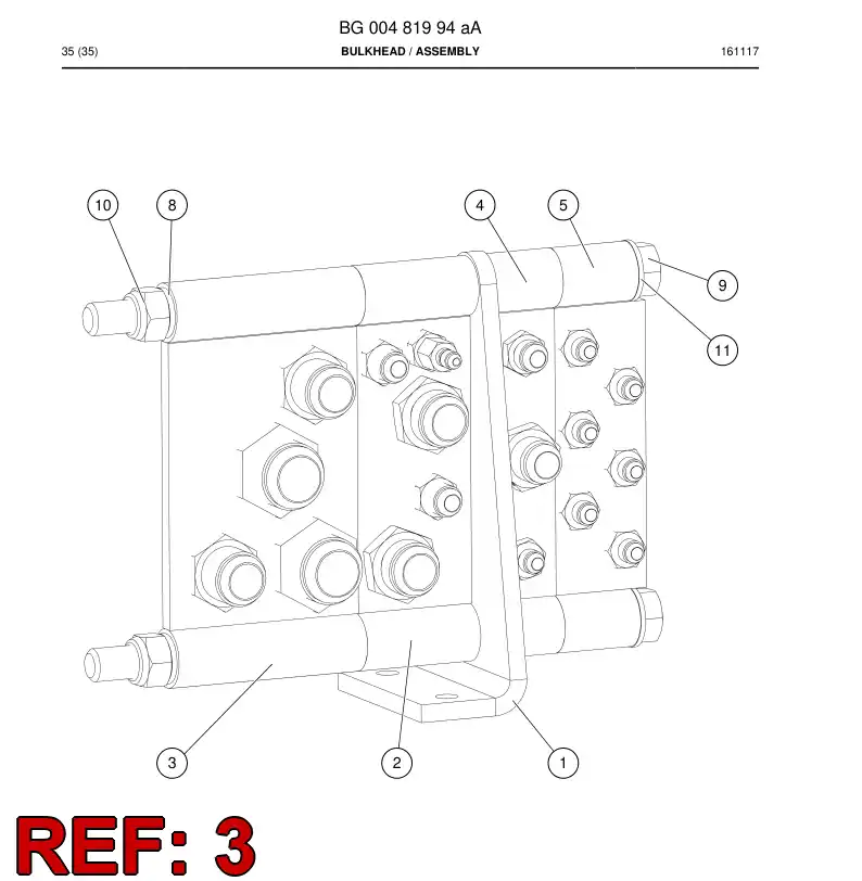 BG00481996a BG 004 819 96a Bulkhead - Sandvik Technical Drawing