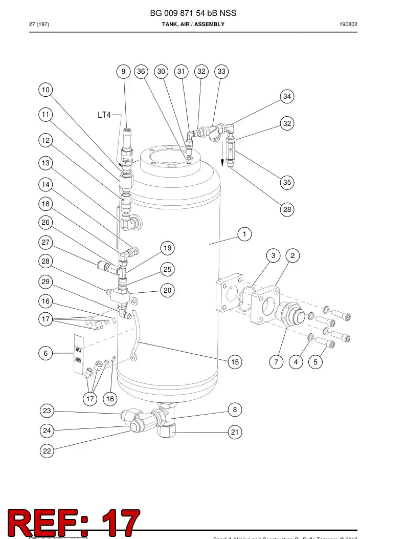 BG00482473a BG 004 824 73a Adapter, Elbow - Sandvik Technical Drawing