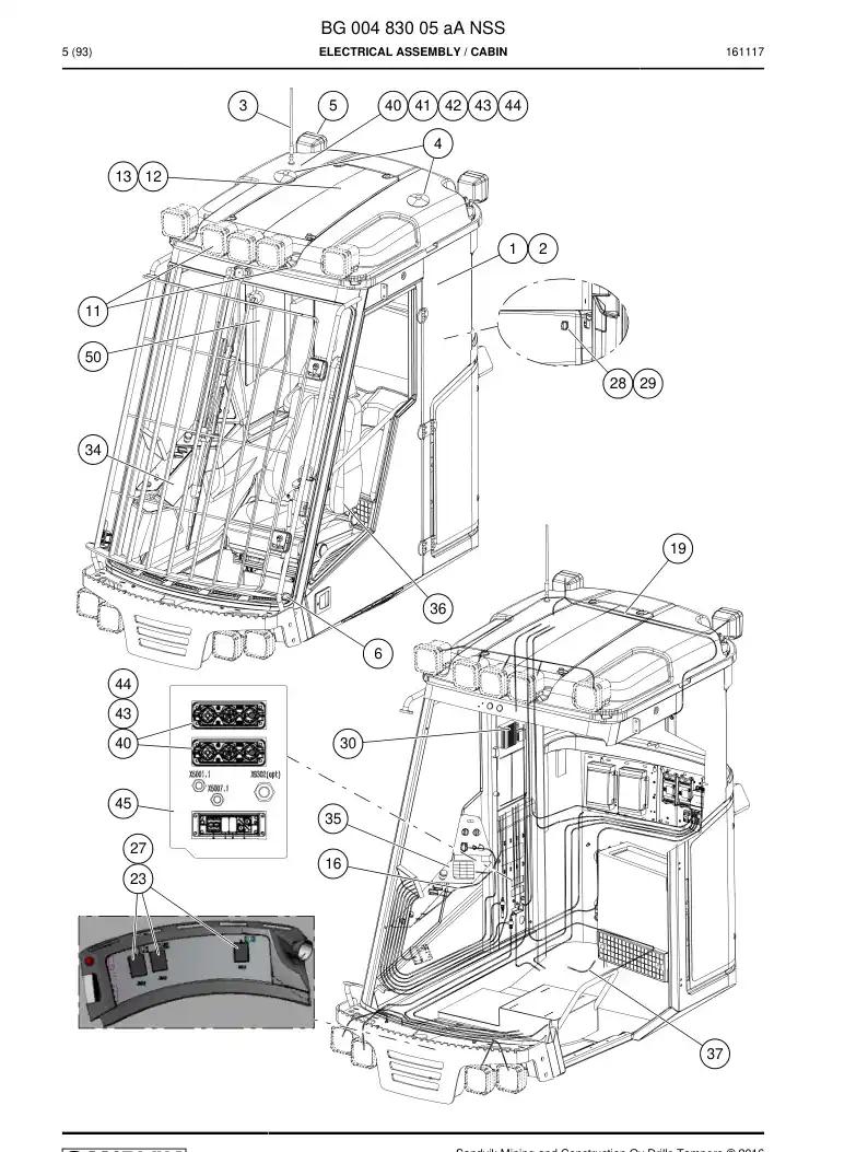 BG00483005a BG 004 830 05a Electrical Assembly - Sandvik Technical Drawing