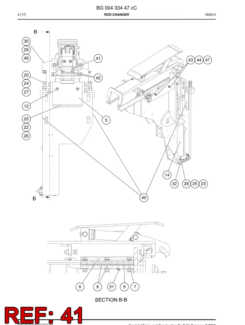 BG00483580a BG 004 835 80a Plate - Sandvik Technical Drawing