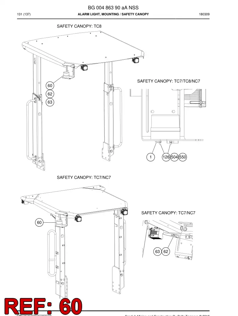 BG00483999a BG 004 839 99a Beacon Assembly - Sandvik Technical Drawing