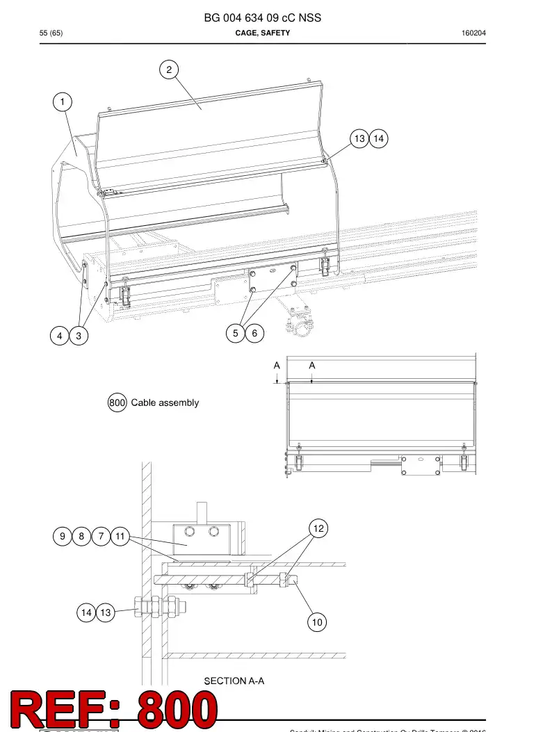 BG00484769a BG 004 847 69a Cable Assembly - Sandvik Technical Drawing