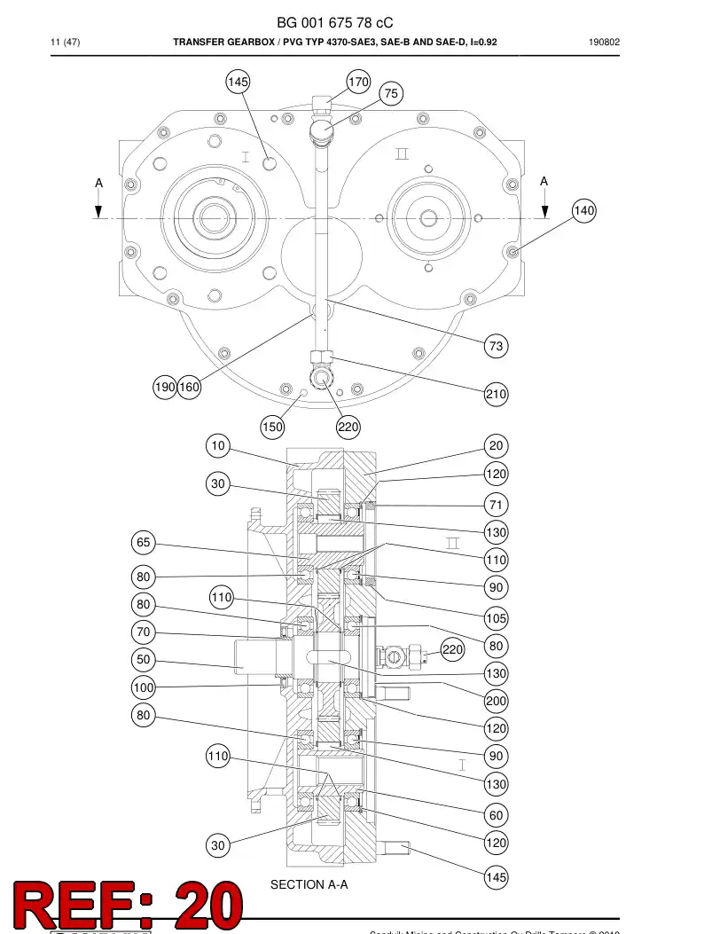 BG00485131a BG 004 851 31a Housing - Sandvik Technical Drawing