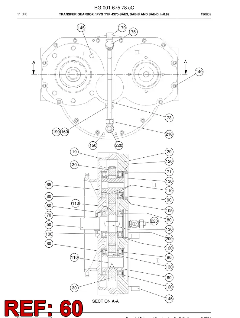 BG00485149a BG 004 851 49a Shaft, Hollow - Sandvik Technical Drawing