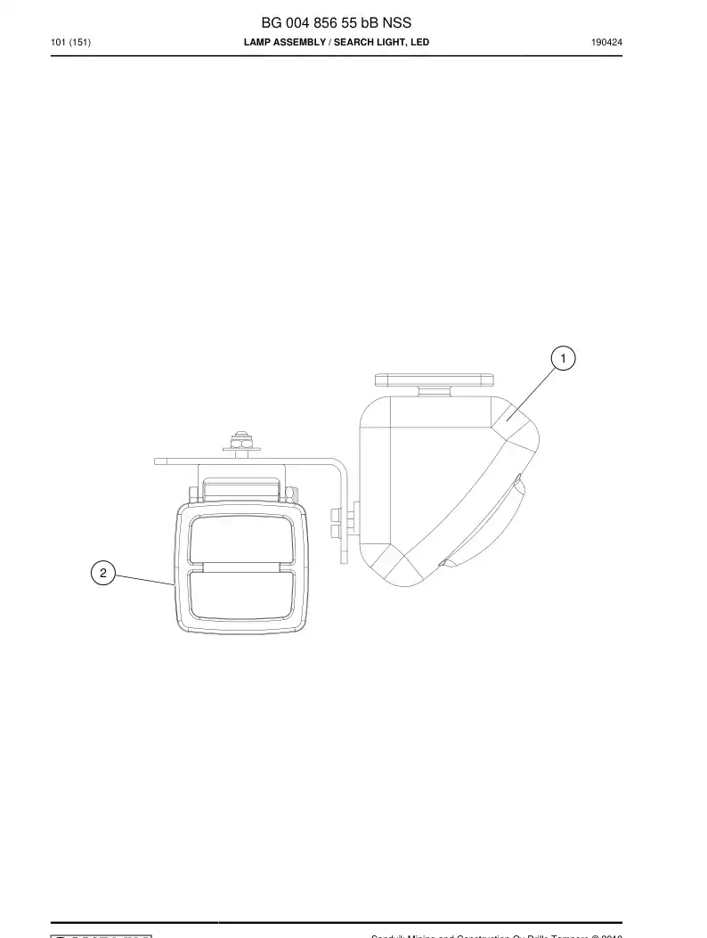 BG00485655b BG 004 856 55b ASSEMBLY DA LMPADA - Sandvik Technical Drawing