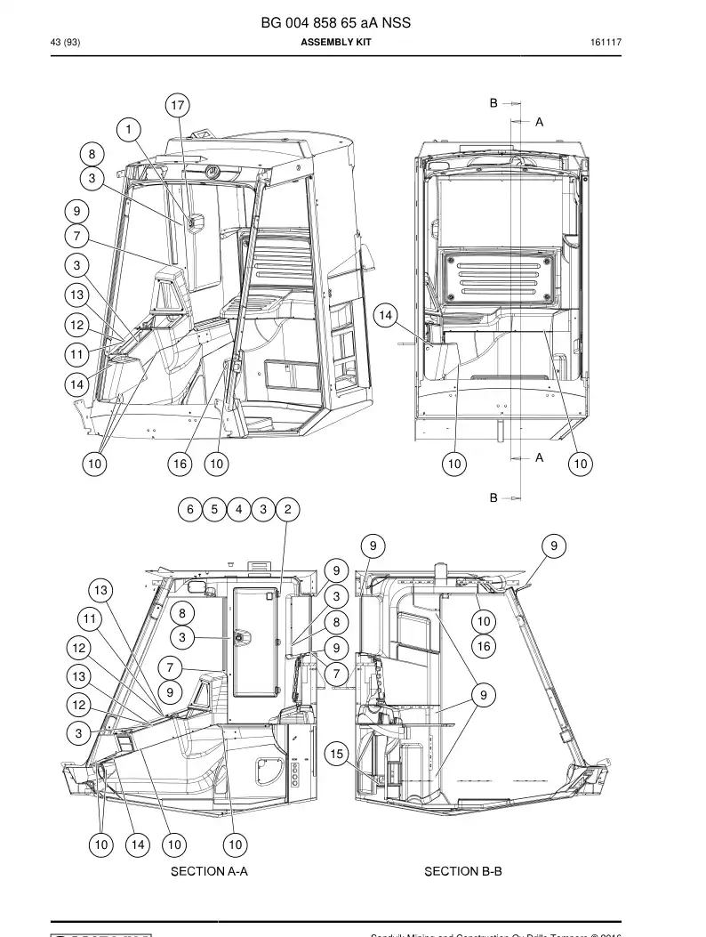 BG00485865a BG 004 858 65a Assembly Kit - Sandvik Technical Drawing