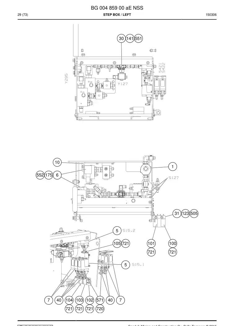 BG00485900a BG 004 859 00a Step Box - Sandvik Technical Drawing