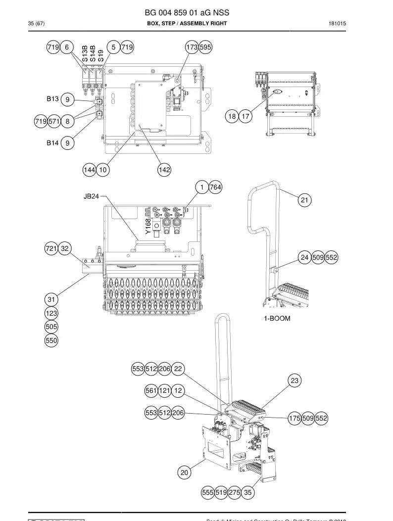 BG00485901a BG 004 859 01a Step Box - Sandvik Technical Drawing