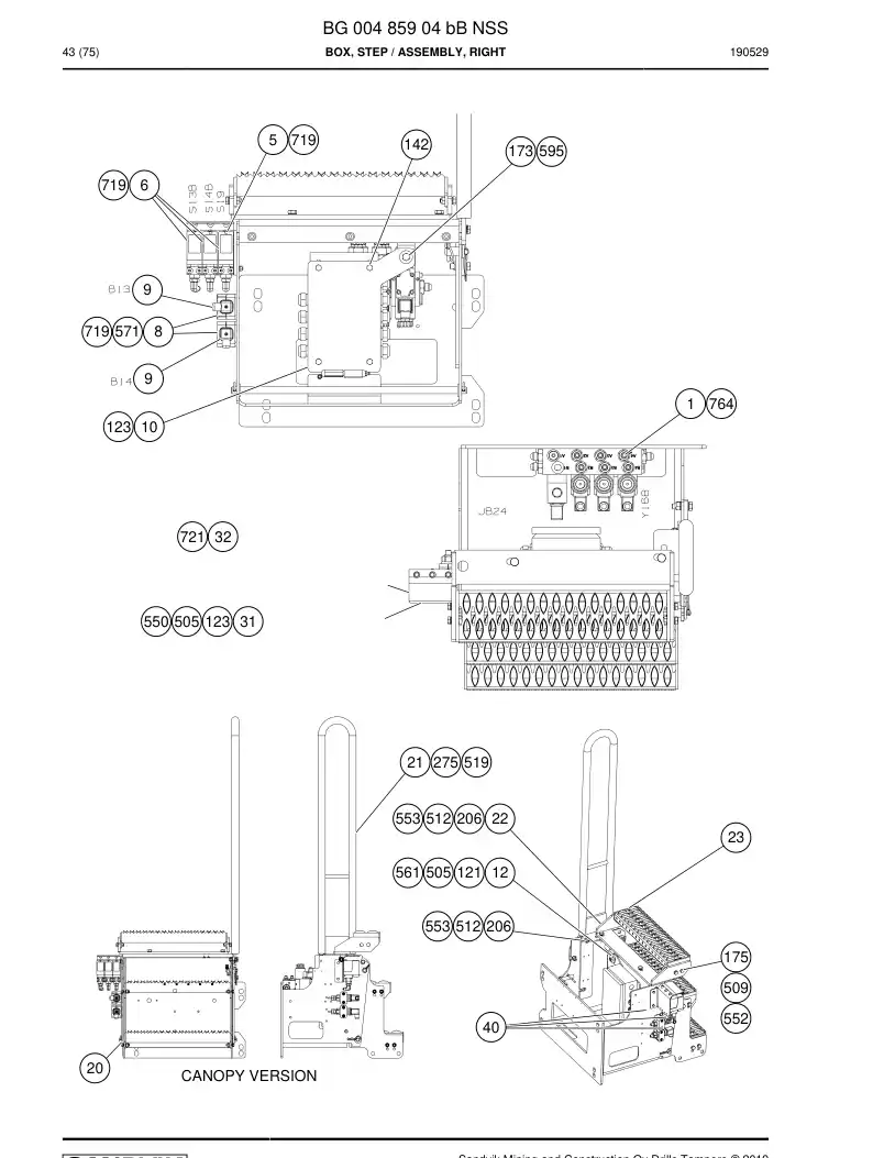 BG00485904b BG 004 859 04b Box, Step - Sandvik Technical Drawing