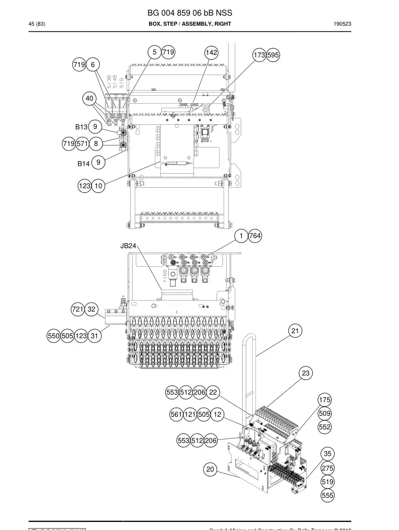 BG00485906b BG 004 859 06b Box, Step - Sandvik Technical Drawing