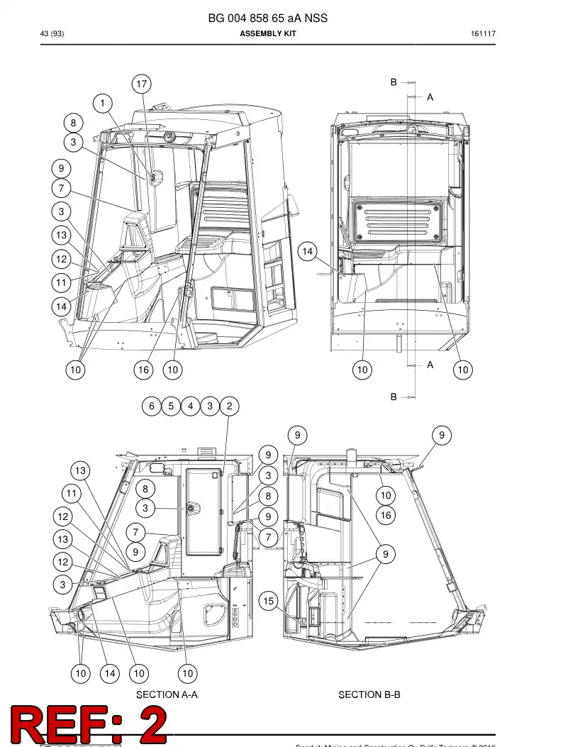 BG00486133a BG 004 861 33a Hinge - Sandvik Technical Drawing