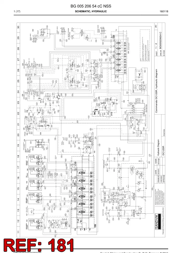 BG00486554a BG 004 865 54a Hose Assembly, Hydraulic - Sandvik Technical Drawing