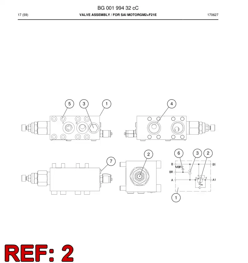 BG00486988a BG 004 869 88a Valve, Counterbalance - Sandvik Technical Drawing
