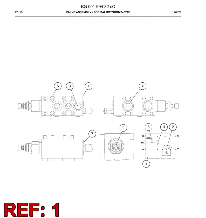 BG00486993a BG 004 869 93a Manifold Block - Sandvik Technical Drawing