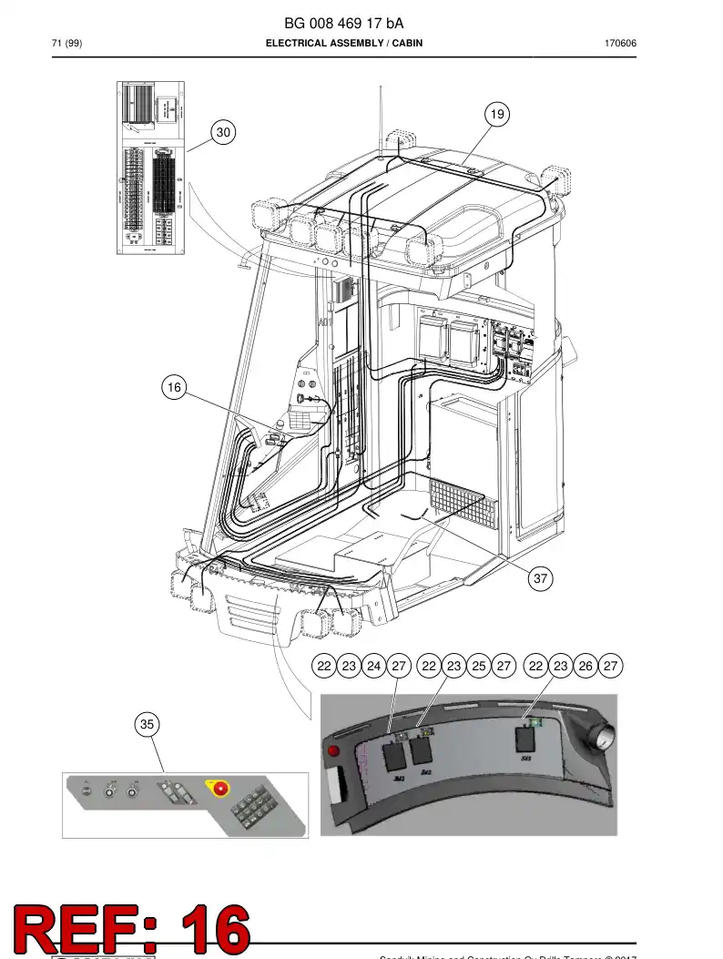 BG00487522b BG 004 875 22b Wiring Kit - Sandvik Technical Drawing