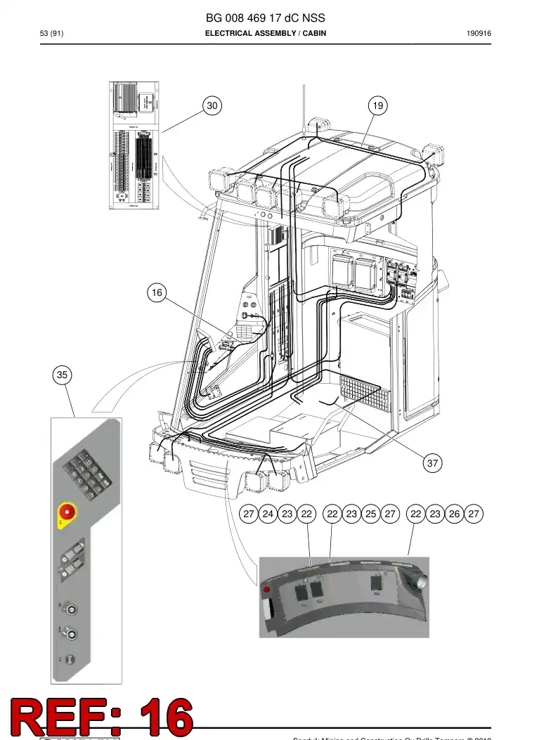 BG00487522c BG 004 875 22c Wiring Kit - Sandvik Technical Drawing